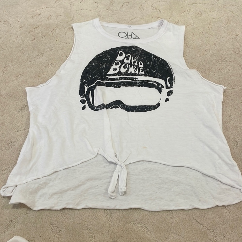 Girls Chaser White Tie-Front Tank Top